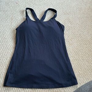 Athleta size m navy blue ribbed tank
Gently used 
Pet friendly 
Smoke free home
